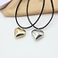 Fashion Favorite Koord Ketting Hart | Zwart/Zilver | 142 cm | Fashion Favorite