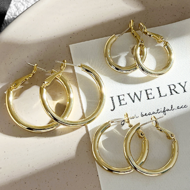 Chunky Hoops Oorringen - Goudkleurig | 20 mm | Stainless Steel