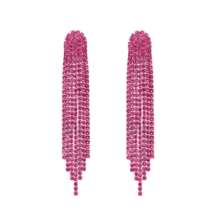 Fashion Favorite Strass Oorhangers - Roze