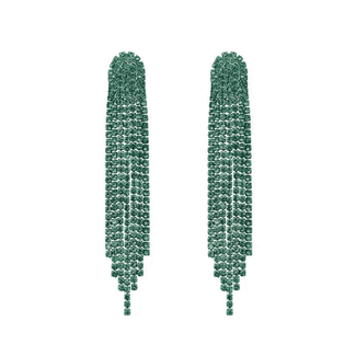 Fashion Favorite Strass Oorhangers - Groen