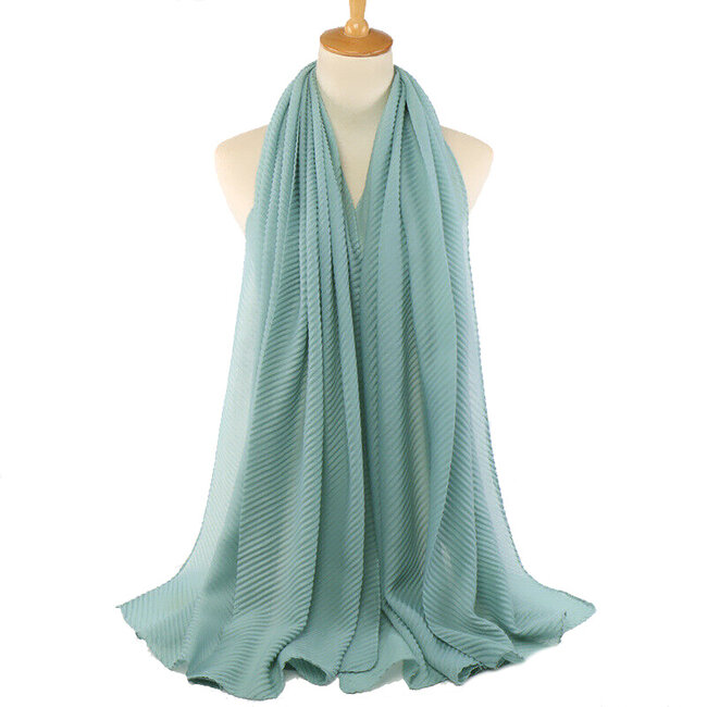 Fashion Favorite Crinkle Sjaal - Jade Groen | Polyester | 180 x 90 cm