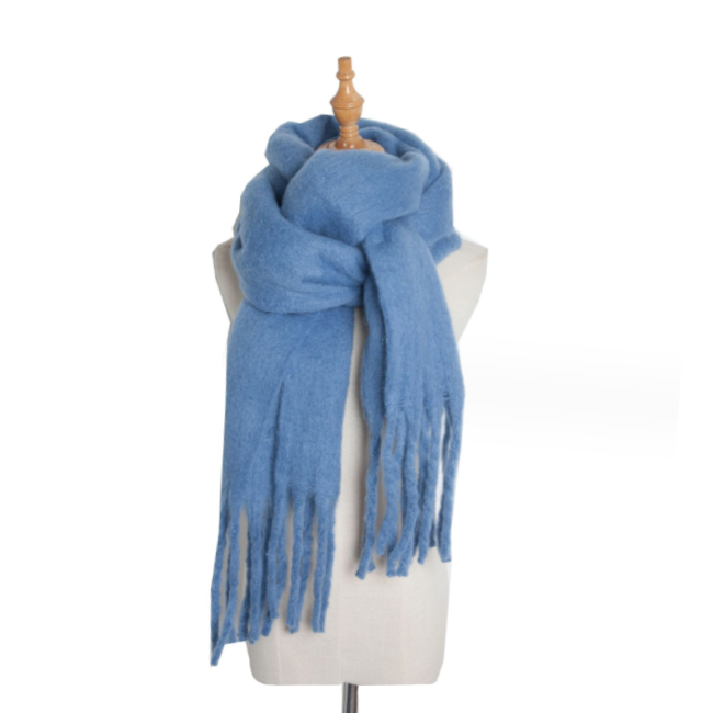 Winter Sjaal - Denim Blauw | Polyester | 190 x 45 cm