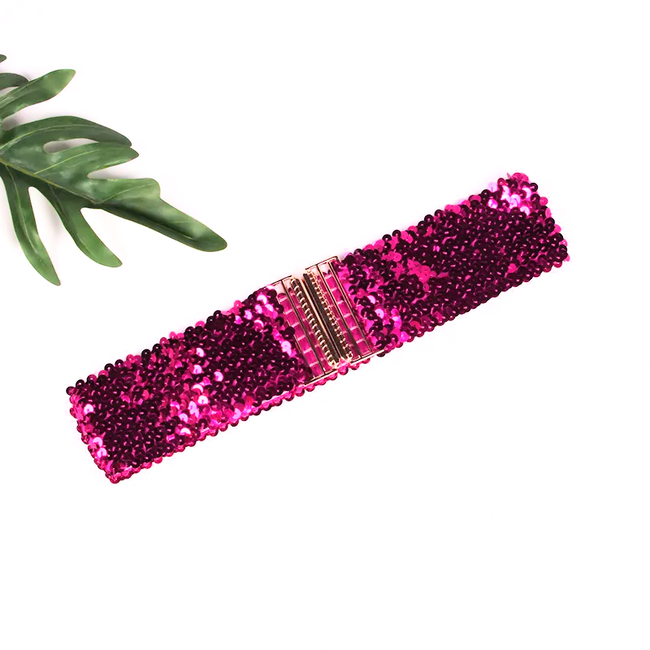 Sparkle Taille Riem - Roze | 65 - 95 cm | Elastische Glitter Riem
