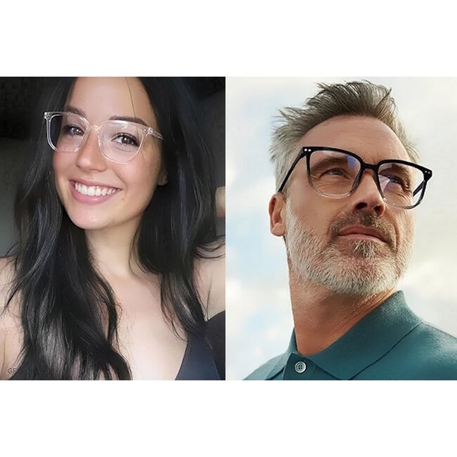 Computer Bril - Zwart/Transparant | Anti Blauw Licht / Bril Zonder Sterkte