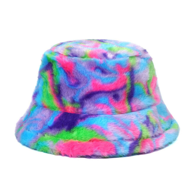 Fashion Favorite Fuzzy Bucket Hat / Vissershoed - Graffiti | Polyacryl | 56-58 cm