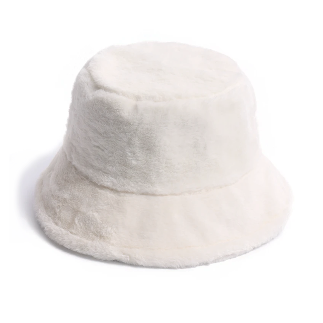 Fashion Favorite Furry Bucket Hat / Vissershoed - Wit | Polyacryl | 56-58 cm