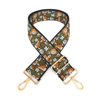 Fashion Favorite Bag Strap / Tas Riem | Brown - Green Bloom