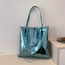 Fashion Favorite Metallic Shopper - Blauw | 38 x 36,5 cm | Schoudertas | PU Leer