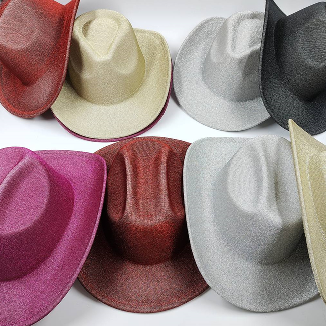 Cowboy Hoed - Metallic Zwart | Verstelbaar | 56 - 58 cm