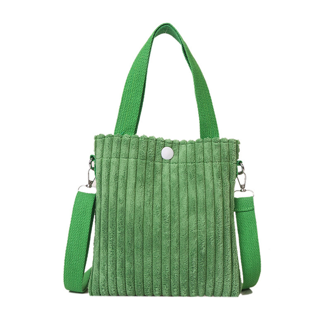 Fashion Favorite Mini Schoudertas - Corduroy Groen | Ribfluweel | 20,5 x 19 x 0.5 cm