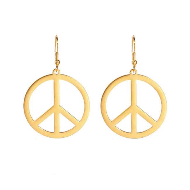 Hippie Oorbellen - Goudkleurig | Retro/Carnaval | Stainless Steel