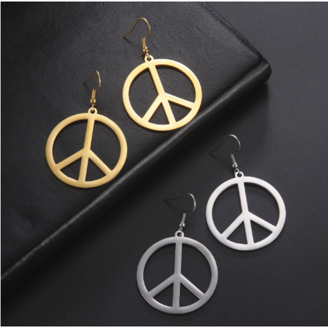 Hippie Oorbellen - Goudkleurig | Retro/Carnaval | Stainless Steel