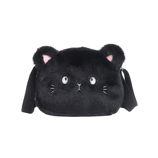 Fashion Favorite Fluffy Tasje - Poes Zwart