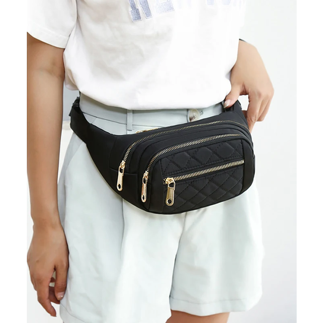 Heuptas - Cross Zwart | Nylon/Polyester | 20 x 14 x 8 cm