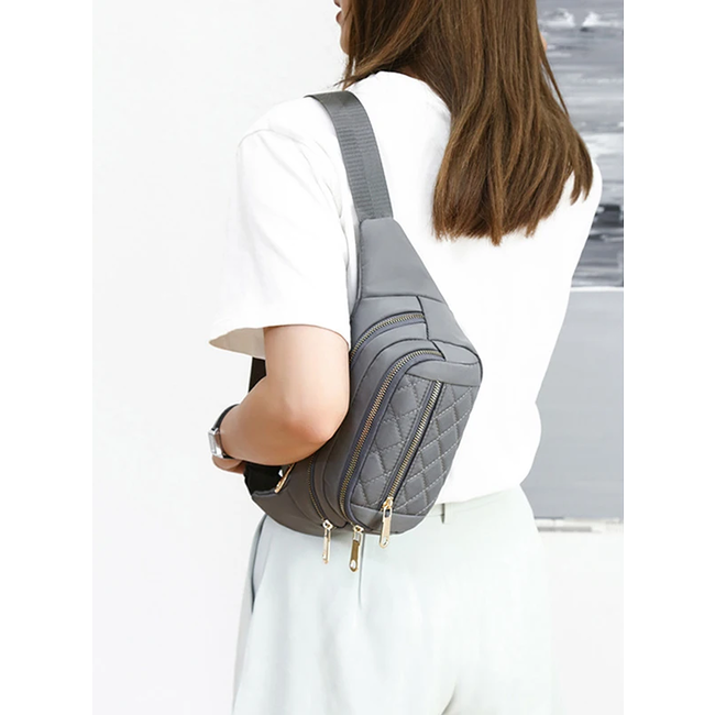 Heuptas - Cross Grijs | Nylon/Polyester | 20 x 14 x 8 cm