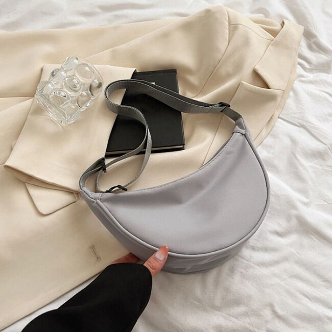 Schoudertas - Grijs | 32 x 17 x 8 cm | Nylon/Polyester