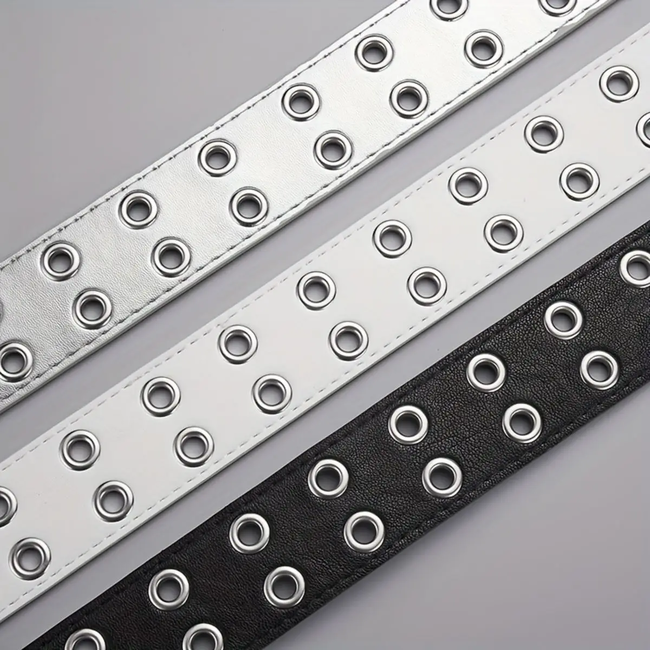 Studs Riem - Zilver | Riemmaat 90 cm | Kunstleer