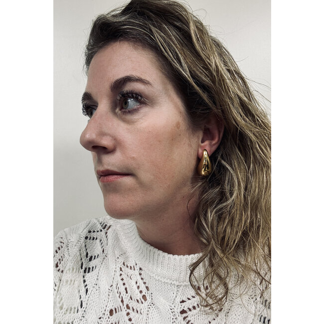 Druppel Oorbellen - Goudkleurig | 3,1 x 1,7 cm | Stainless Steel / Goldplated