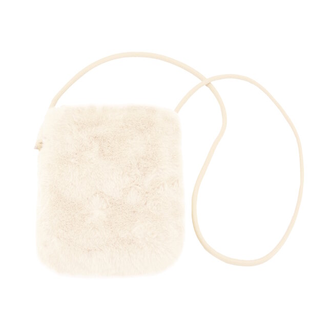 Fashion Favorite Fluffy Tasje - Milk White / Creme | 22 x 18 x 6 cm | Telefoontasje