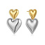 Fashion Favorite Love Heart Oorbellen - Goudkleurig/Zilverkleurig | 3,2 x 2,1 cm | Fashion Favorite