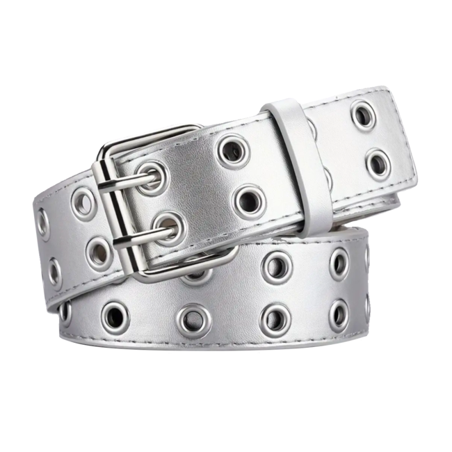 Studs Riem - Zilver | Riemmaat 90 cm | Kunstleer