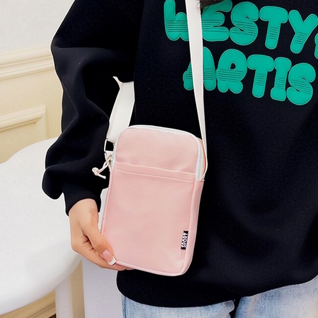 Smartphone Tasje - Roze | Nylon/Polyester | 21 x 13 x 3 cm