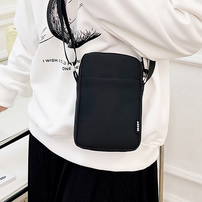 Smartphone Tasje - Zwart | Nylon/Polyester | 21 x 13 x 3 cm