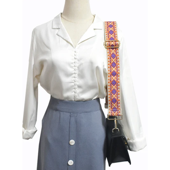 Bag Strap / Tas Riem Aztec | Oranje/Beige/Taupe | 130 x 5 cm