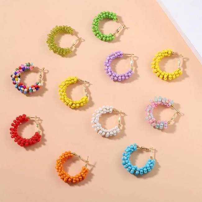 Zofia Kraal Oorbellen - Blauw | 3,5 x 3,5 cm