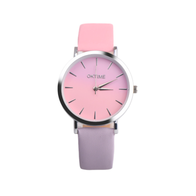 Fashion Favorite Ombre Horloge - Roze/Paars | Kunstleder | Ø 40 mm