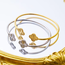 Clover Bangle - Goudkleurig | 17 cm | Stainless Steel