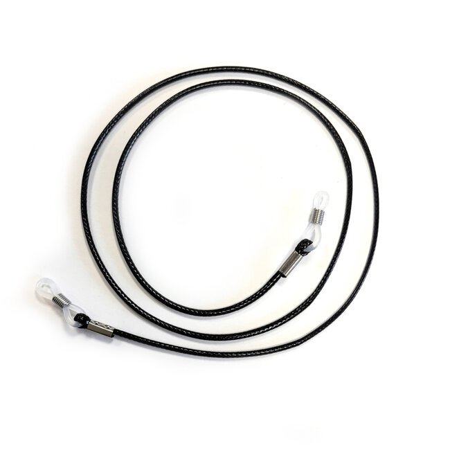 Zonnebrilkoord - Zwart | Kunstleder | 66 cm