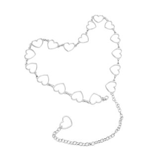 Fashion Favorite Belly Chain - Hart Zilverkleurig