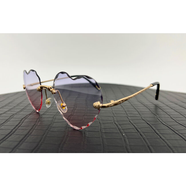 Heart Shaped Bril - Paars/Roze | Randloos | Fashion Favorite