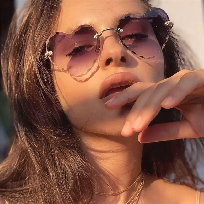 Heart Shaped Bril - Paars/Roze | Randloos | Fashion Favorite