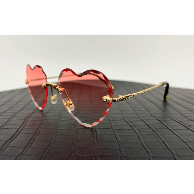 Heart Shaped Bril - Rood/Wit | Randloos | Fashion Favorite