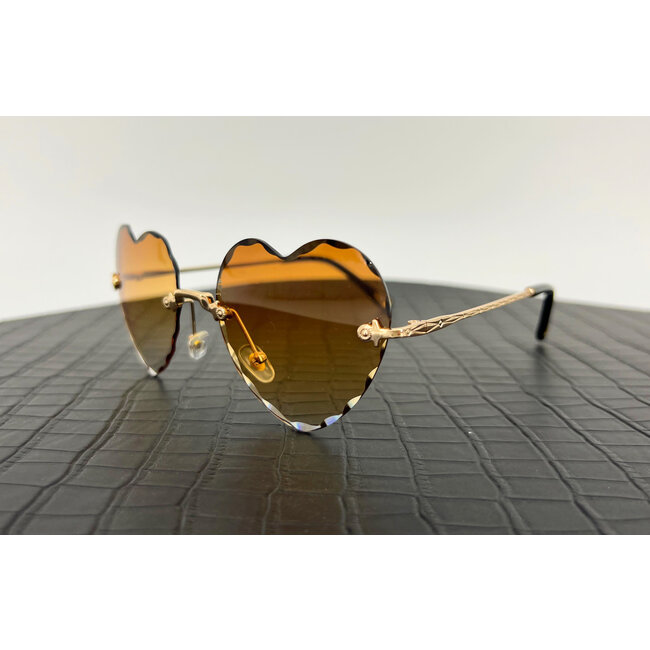 Heart Shaped Bril - Bruin/Wit | Randloos | Fashion Favorite