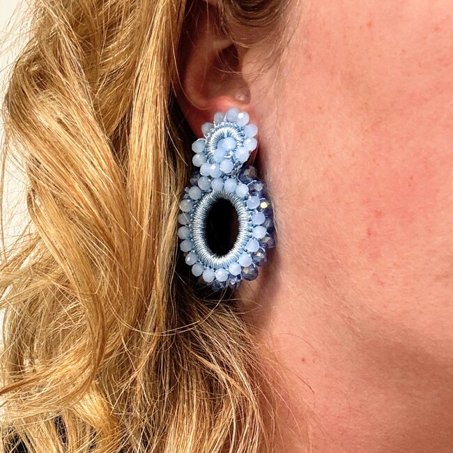 Summer Beads Oorbellen - Blauw | 5,4 x 3,5 cm