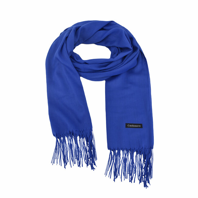 Pashmina Sjaal - Konings Blauw | Polyester | 180 x 70 cm