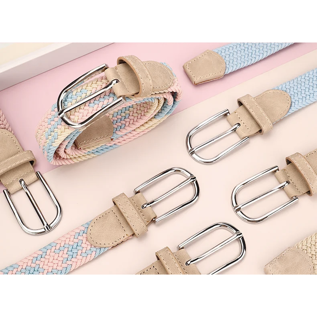 Fashion Gevlochten Riem - Roze | 85 - 100 cm | Stretch / Polyester