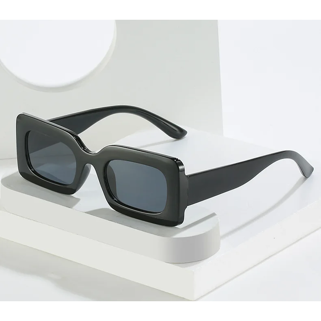 Rectangle Zonnebril - Black/Grey | Fashion Favorite