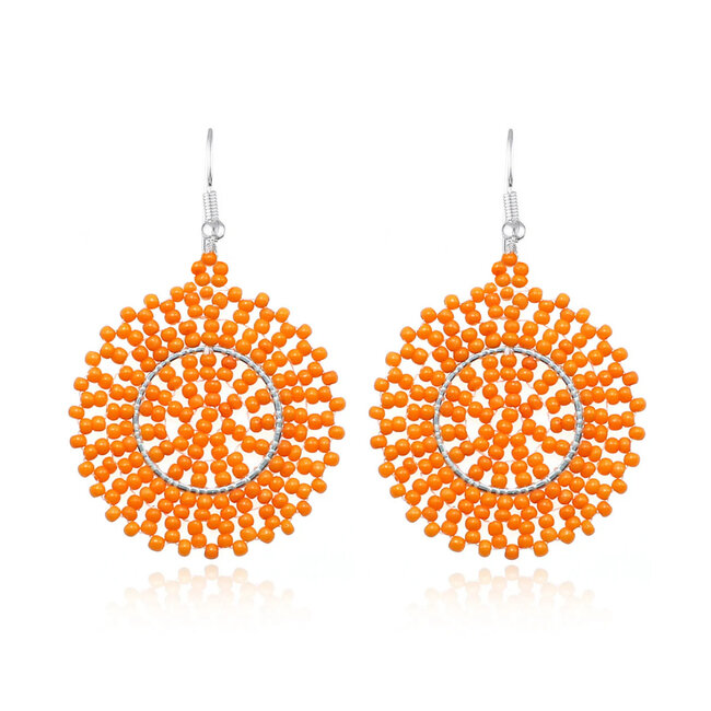 Fashion Favorite Carise Circle Oorbellen - Oranje | 5,3 x 3,5 cm