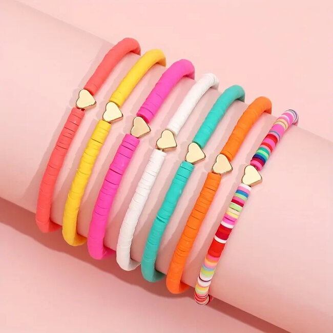 Hartje Armbanden Set - Multi Mix | 7- delig