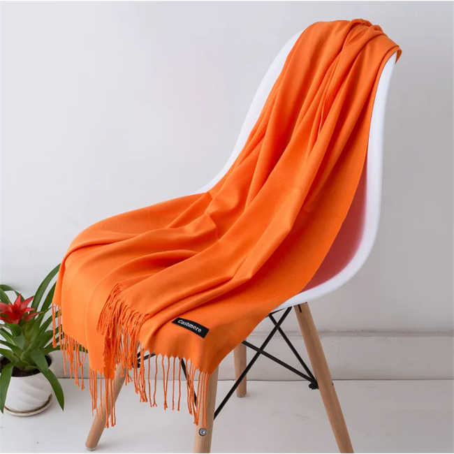Pashmina Sjaal - Oranje | Polyester | 180 x 70 cm