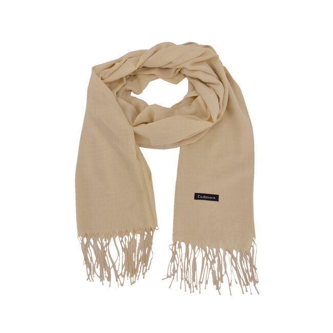 Pashmina Sjaal - Beige | Polyester | 180 x 70 cm
