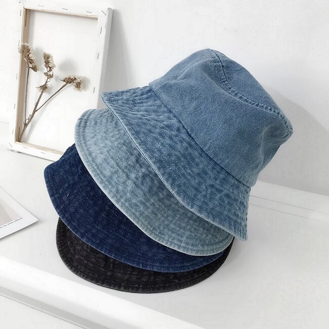 Denim Bucket Hat - Donkerblauw | Katoen