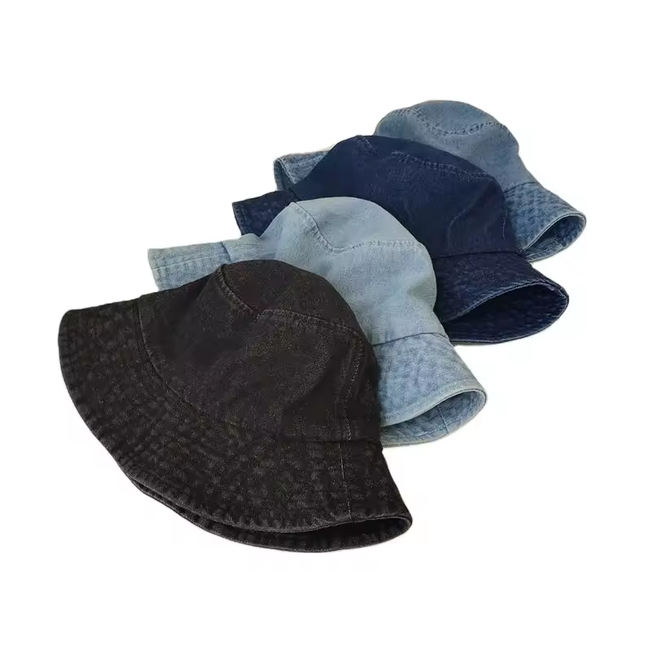 Denim Bucket Hat - Donkerblauw | Katoen