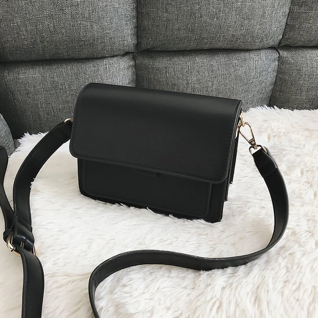 Luxe Schoudertas - Zwart | Hoogwaardig Kunstleder | 19 x 15 x 9 cm