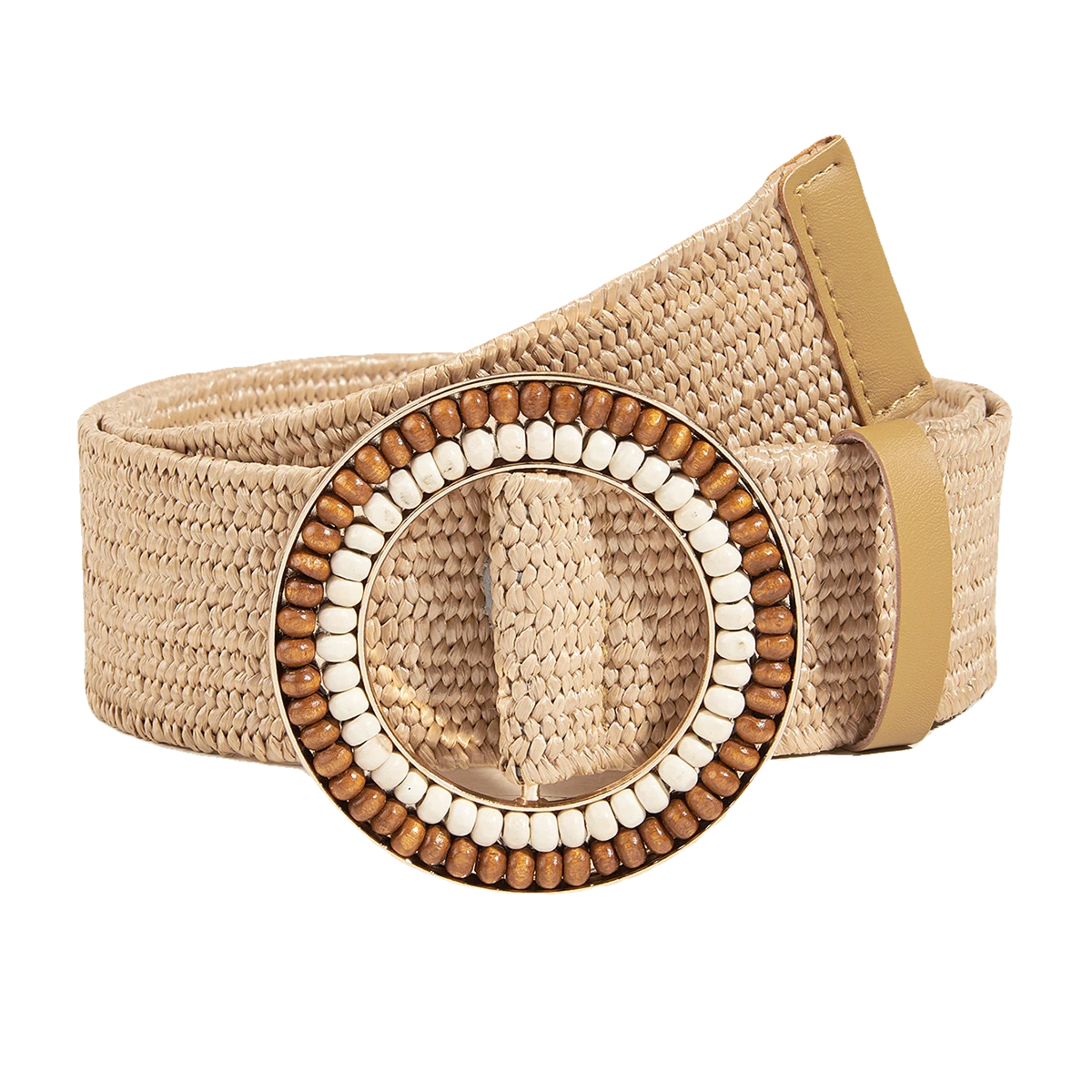 FOMIYES Boho Western Gevlochten Tailleband met Verstelbare Houten