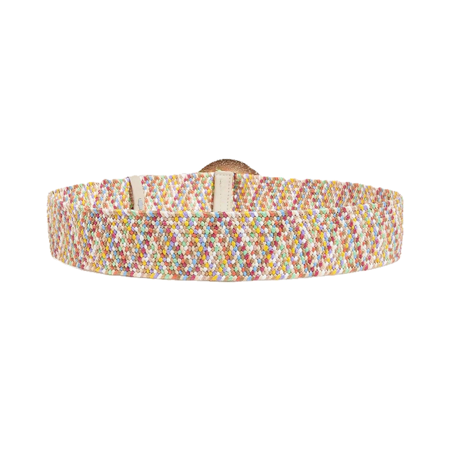 Nora Beads Gevlochten Riem - Multi | Rotan/Kralen | 95 x 4,5 cm